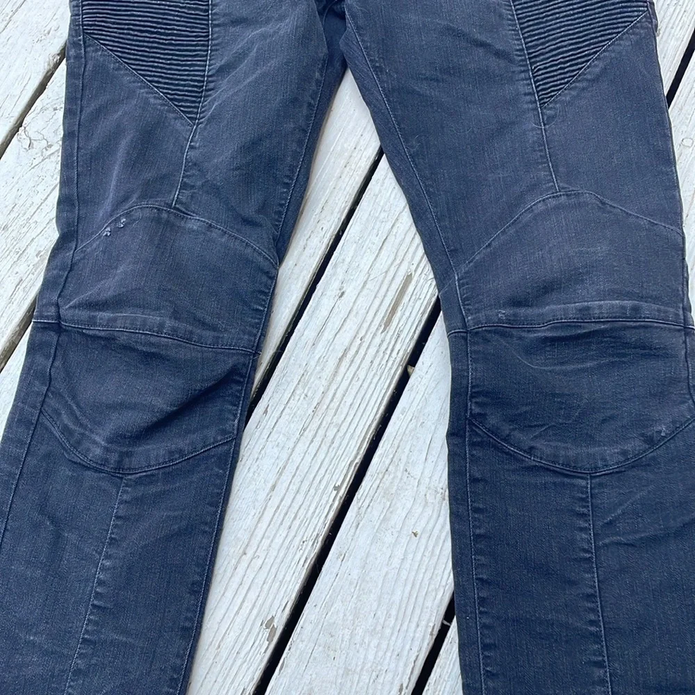 Pierre Balmain Biker Moto Black Skinny Jeans - Picture 5 of 15
